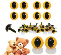 celloexpress 12mm Yellow Cats Eyes with Plastic Backs - Safety Eyes for Soft Toy Teddy Bear Animal Making (Pack of 4 Pairs)