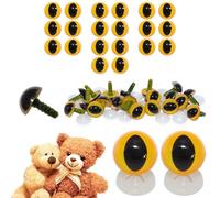 celloexpress 12mm Yellow Cats Eyes with Plastic Backs - Safety Eyes for Soft Toy Teddy Bear Animal Making (Pack of 10 Pairs)