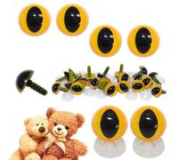 celloexpress 12mm Yellow Cats Eyes with Plastic Backs - Safety Eyes for Soft Toy Teddy Bear Animal Making (Pack of 2 Pairs)