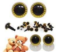 celloexpress 12mm Yellow Owl Eyes with Plastic Backs - Safety Eyes for Soft Toy Teddy Bear Animal Making (Pack of 1 Pair)