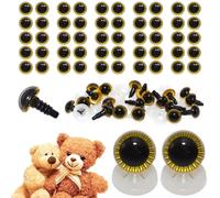 celloexpress 12mm Yellow Owl Eyes with Plastic Backs - Safety Eyes for Soft Toy Teddy Bear Animal Making (Pack of 50 Pairs)