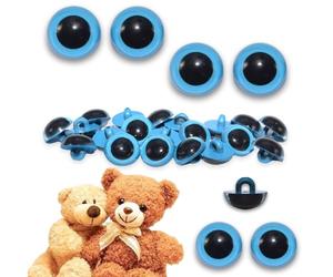 celloexpress 13.5mm Blue Sew On Eyes - 2 Pairs - Half Round Button Eyes for Teddy Bear Animal Soft Toy Making