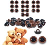 celloexpress 13.5mm Brown Sew On Eyes - 10 Pairs - Half Round Button Eyes for Teddy Bear Animal Soft Toy Making