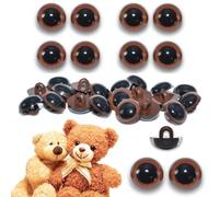 celloexpress 13.5mm Brown Sew On Eyes - 4 Pairs - Half Round Button Eyes for Teddy Bear Animal Soft Toy Making