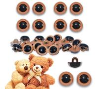 celloexpress 13.5mm Tawny Brown Sew On Eyes - 4 Pairs - Half Round Button Eyes for Teddy Bear Animal Soft Toy Making