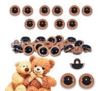 celloexpress 13.5mm Tawny Brown Sew On Eyes - 5 Pairs - Half Round Button Eyes for Teddy Bear Animal Soft Toy Making
