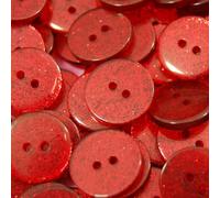 celloexpress 13mm Red Round Glitter Buttons - Sparkly Crafts Sewing Card Embellishments (Pack of 10)