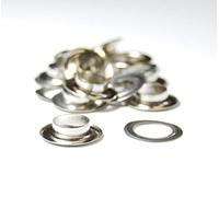celloexpress 14mm BRASS Metal Eyelets Grommets & Washer Findings - For Leather Craft Clothing Flags Banners - Silver - Pack of 10