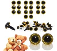 celloexpress 14mm Yellow Owl Eyes with Plastic Backs - Safety Eyes for Soft Toy Teddy Bear Animal Making (Pack of 10 Pairs)