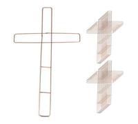 celloexpress 15"/38cm Flat Cross Metal Wreath Frame - Florist Ring Base Wreath Making Christmas Memorial Home Hanging Decorations (Pack of 4)