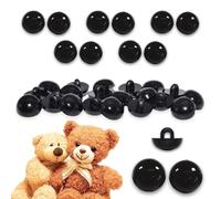 celloexpress 15mm Black Sew On Eyes - 5 Pairs - Half Round Button Eyes for Teddy Bear Animal Soft Toy Making