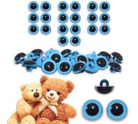 celloexpress 15mm Blue Sew On Eyes - 10 Pairs - Half Round Button Eyes for Teddy Bear Animal Soft Toy Making