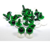 celloexpress 15mm Green Eyes with Plastic Backs - Safety Eyes for Soft Toy or Teddy Bear Making - Pack of 10 Pairs
