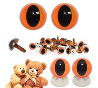 celloexpress 15mm Orange Cats Eyes with Plastic Backs - Safety Eyes for Soft Toy Teddy Bear Animal Making (Pack of 1 Pair)