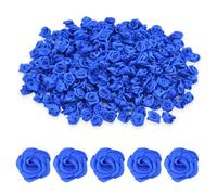 celloexpress 15mm Royal Blue Satin Ribbon Roses - Small Flower Buds - Crafts, Embellishments (Pack of 5)
