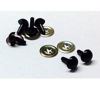 celloexpress 15mm Solid Black Safety Eyes with Metal Backs for Teddy Bear/Animal Soft Toy Making - Pack of 3 Pairs