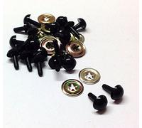 celloexpress 15mm Solid Black Safety Eyes with Metal Backs for Teddy Bear/Animal Soft Toy Making - Pack of 10 Pairs