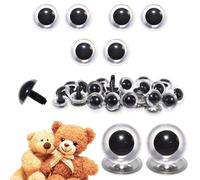 celloexpress 15mm Transparent Clear Crystal Eyes with Metal Backs - Safety Eyes for Soft Toy Teddy Bear Animal Making (Pack of 3 Pairs)