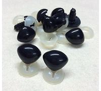 celloexpress 15mm x 10mm Black Triangle Noses with Plastic Backs - Safety Noses for Soft Toy Teddy Bear Animal Making (Pack of 100)