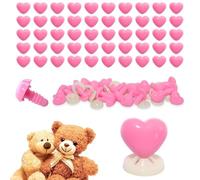 celloexpress 15mm x 13mm Flamingo Pink Heart Noses with Plastic Backs - Safety Noses for Soft Toy Teddy Bear Animal Making (Pack of 50)