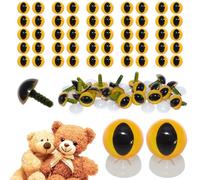 celloexpress 15mm Yellow Cats Eyes with Plastic Backs - Safety Eyes for Soft Toy Teddy Bear Animal Making (Pack of 25 Pairs)