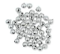 celloexpress 16mm Bright Silver Jingle Bells - Mini Christmas Craft DIY Festive Decorations Gift Wrap (Pack of 25)