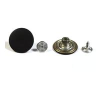celloexpress 17mm Plain Black Jean Buttons - Metal Hammer On Studs & Pin Backs - Replacement Parts Jeans Jackets (Pack of 20)