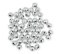 celloexpress 18mm Bright Silver Jingle Bells - Mini Christmas Craft DIY Festive Decorations Gift Wrap (Pack of 10)