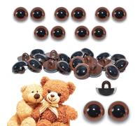 celloexpress 18mm Brown Sew On Eyes - 5 Pairs - Half Round Button Eyes for Teddy Bear Animal Soft Toy Making