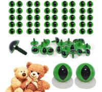 celloexpress 18mm Green Cats Eyes with Plastic Backs - Safety Eyes for Soft Toy Teddy Bear Animal Making (Pack of 25 Pairs)