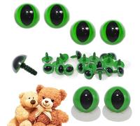 celloexpress 18mm Green Cats Eyes with Plastic Backs - Safety Eyes for Soft Toy Teddy Bear Animal Making (Pack of 2 Pairs)