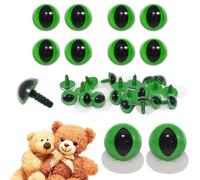 celloexpress 18mm Green Cats Eyes with Plastic Backs - Safety Eyes for Soft Toy Teddy Bear Animal Making (Pack of 4 Pairs)