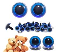 celloexpress 18mm Transparent Blue Crystal Eyes with Metal Backs - Safety Eyes for Soft Toy Teddy Bear Animal Making (Pack of 1 Pair)