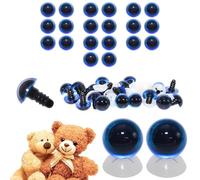 celloexpress 18mm Transparent Blue Eyes with Plastic Backs - Safety Eyes for Soft Toy Teddy Bear Animal Making (Pack of 10 Pairs)
