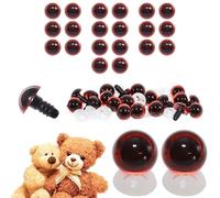 celloexpress 18mm Transparent Dark Amber Eyes with Plastic Backs - Safety Eyes for Soft Toy Teddy Bear Animal Making (Pack of 10 Pairs)