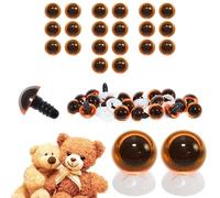 celloexpress 18mm Transparent Light Amber Eyes with Plastic Backs - Safety Eyes for Soft Toy Teddy Bear Animal Making (Pack of 10 Pairs)