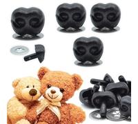 celloexpress 18mm x 14mm Black Animal/Dog NOSES with Metal Backs - Teddy Bear & Soft Toy Making Detailed Noses - Pack of 3