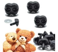 celloexpress 18mm x 14mm Black Animal/Dog NOSES with Metal Backs - Teddy Bear & Soft Toy Making Detailed Noses - Pack of 2