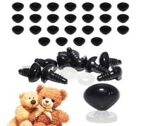 celloexpress 18mm x 14mm Black Triangle Noses with Plastic Backs - Safety Noses for Soft Toy Teddy Bear Animal Making (Pack of 25)