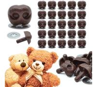 celloexpress 18mm x 14mm Brown Animal/Dog NOSES with Metal Backs - Teddy Bear & Soft Toy Making Detailed Noses - Pack of 25