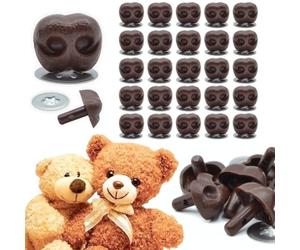 celloexpress 18mm x 14mm Brown Animal/Dog NOSES with Metal Backs - Teddy Bear & Soft Toy Making Detailed Noses - Pack of 50