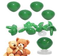 celloexpress 18mm x 14mm Green Triangle Noses with Plastic Backs - Safety Noses for Soft Toy Teddy Bear Animal Making (Pack of 4)