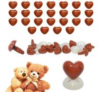 celloexpress 18mm x 15mm Brown Heart Noses with Plastic Backs - Safety Noses for Soft Toy Teddy Bear Animal Making (Pack of 25)