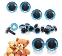 celloexpress 20mm Blue 3D Glitter Eyes with Plastic Backs - Sparkle Safety Eyes for Soft Toy Teddy Bear Animal Making (Pack of 2 Pairs)