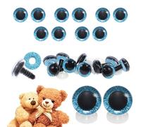 celloexpress 20mm Blue 3D Glitter Eyes with Plastic Backs - Sparkle Safety Eyes for Soft Toy Teddy Bear Animal Making (Pack of 5 Pairs)