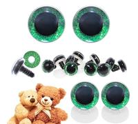 celloexpress 20mm Green 3D Glitter Eyes with Plastic Backs - Sparkle Safety Eyes for Soft Toy Teddy Bear Animal Making (Pack of 1 Pair)