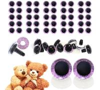 celloexpress 20mm Lilac 3D Glitter Eyes with Plastic Backs - Sparkle Safety Eyes for Soft Toy Teddy Bear Animal Making (Pack of 25 Pairs)