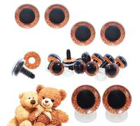 celloexpress 20mm Orange 3D Glitter Eyes with Plastic Backs - Sparkle Safety Eyes for Soft Toy Teddy Bear Animal Making (Pack of 2 Pairs)