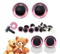 celloexpress 20mm Pink 3D Glitter Eyes with Plastic Backs - Sparkle Safety Eyes for Soft Toy Teddy Bear Animal Making (Pack of 1 Pair)