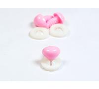 celloexpress 20mm x 16mm Baby Pink Triangle Noses with Plastic Backs - Safety Noses for Soft Toy Teddy Bear Animal Making (Pack of 3)